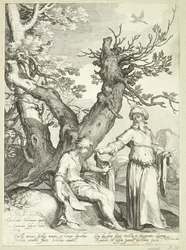 Ahija scheurt zijn mantel in twaalf delen en toont Jerobeam er tien