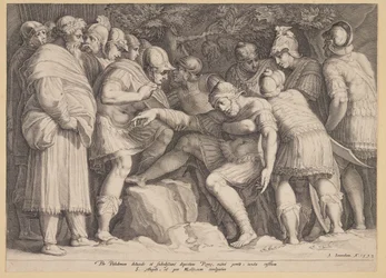 De gewonde Scipio uit de strijd gedragen door zijn zonen