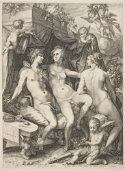 Venus op een Bank tussen Bacchus en Ceres