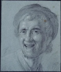 Lachende Rembrandt (kopie naar Rembrandts vroege zelfportret bij F. Stoop in Byfleet)