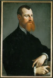 Portret van een man met rode baard (schilderij op canvas)