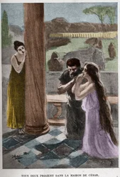 Beiden baden in het huis van Cesar (hoofdstuk VIII) illustratie door JAN STYKA (1858-1925) voor Henryk Sienkiewicz