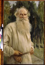Portret van Leo Tolstoj, Russische schrijver