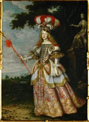 Margarita Teresa, Infanta van Spanje, in theaterkostuum (koper)