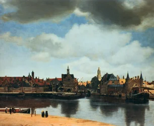 Gezicht op Delft, Nederland, na de brand, ca. 1658