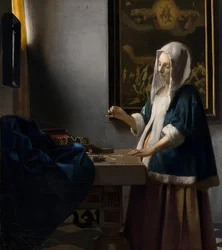 Vrouw met weegschaal. Omstreeks 1664