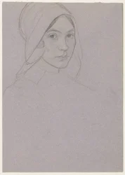 Portret van een meisje met kap (Karen?)
