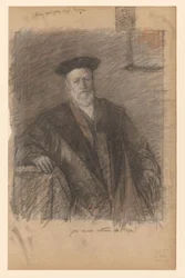 Portret van prof. dr. Pieter Johannes Veth, in toga