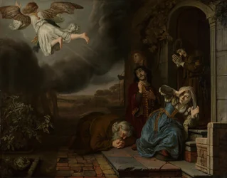 De engel neemt afscheid van Tobit en zijn familie