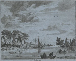 Bedrijvigheid op een rivier