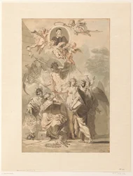 Frontispice ontwerp voor Edward Simson, Chronicon Catholicon