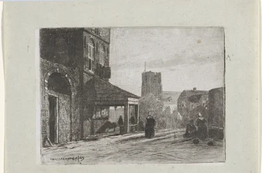 Gezicht op de Sint-Martinuskerk te Woudrichem