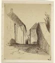 Gezicht op de Zuidwal te Leerdam