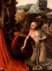 De heilige Hiëronymus, detail, vroeg 16e eeuw (olieverf op hout)