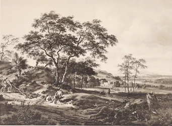 Landschap met een rustende jager