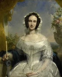 Agatha Petronella Hartsen (1814-78) in Bruidstoilet ter Gelegenheid van haar Huwelijk met Jan van der Hoop op 17 maart 1841