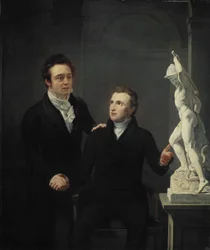 Louis Royer, beeldhouwer, en Albertus Bernardus Roothaan, effectenmakelaar, vriend van de kunsten en beschermheer van de wetenschappen