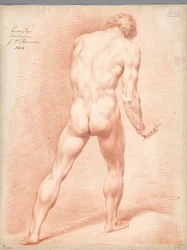 Staand mannelijk naakt, op de rug gezien (1e prijs 1803)