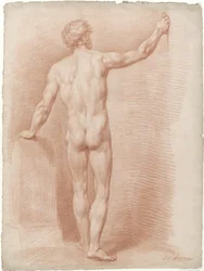 Staand mannelijk naakt, op de rug gezien