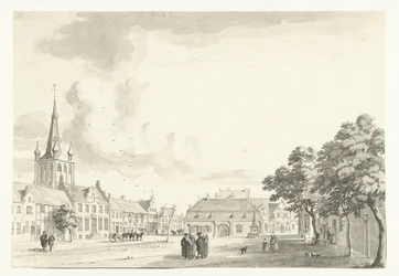 Gezicht op markt van Uerdingen