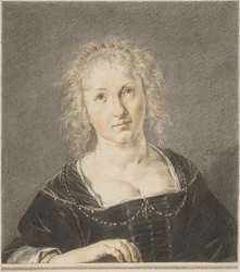 Jonge vrouw bij een balustrade