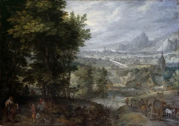 Een bebost landschap