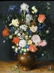 Boeket in een kleivaas, circa 1609