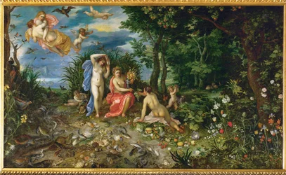 Ceres en de vier elementen (schilderij op koper)