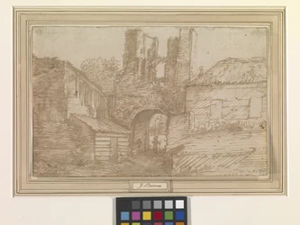 De Buitenpoort Van De Ruïnes Van Kasteel Brederode