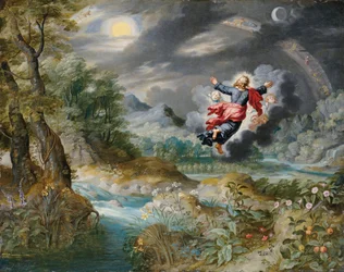 God die de zon, de maan en de sterren in het firmament creëert, ca. 1650