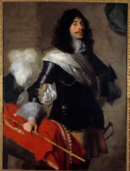 Portret van de kleinzoon van Pierre Corneille in uniform als kapitein van de Chevau-legers