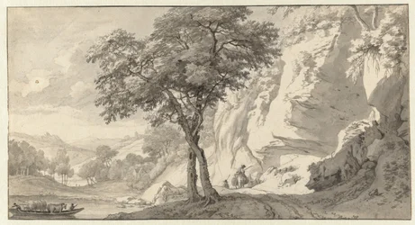 Berglandschap met een veerboot