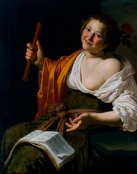 Meisje met fluit, ca. 1630 (olieverf op doek)