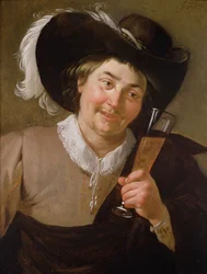 Portret van een man met een wijnglas