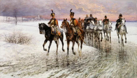Napoleon trekt zich terug uit Moskou