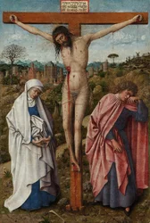 Duits: Die Kreuzigung Christi Christus aan het kruis met de Maagd en Sint Jan