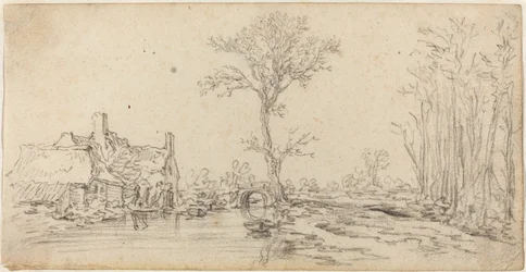 Huisje bij een rivier