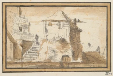 Twee gebouwen met een trap