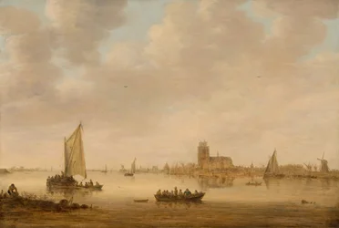 Uitzicht op Dordrecht vanaf de Dordtse Kil, 1644