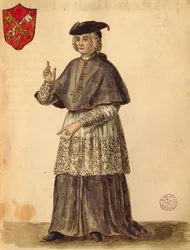 Pauselijke Gezant bij Serenissima, Gli Abiti de Veneziani, uit geïllustreerd kostuumboek