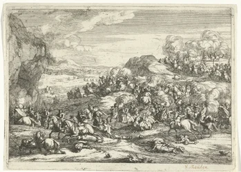Landschap met ruitergevecht
