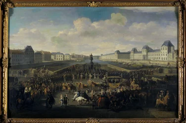 Lodewijk XIV nadert de Pont Neuf, Parijs