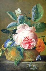 Een mand met bloemen, 1740-45