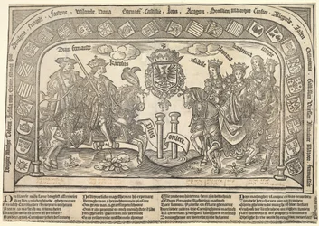 De zes kinderen van Filips de Schone: Eleonora van Castilië, Karel V, Isabella van Oostenrijk, Ferdinand I, Maria en Catharina, ca. 1523