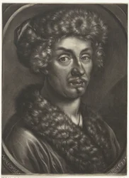 Portret van een man met een bontmuts