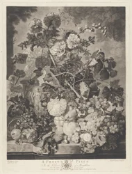 Een Stuk Fruit, gegraveerd door Richard Earlom, 1781