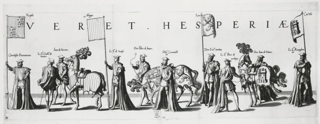 Wapens van Castilië en León bij de begrafenisstoet van keizer Karel V, 1559