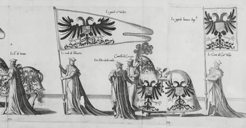 Banners bij de begrafenisstoet van keizer Karel V, 1559