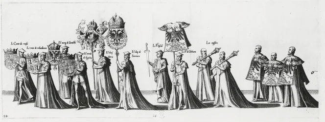 Keizerlijke wapens bij de begrafenisstoet van keizer Karel V, 1559