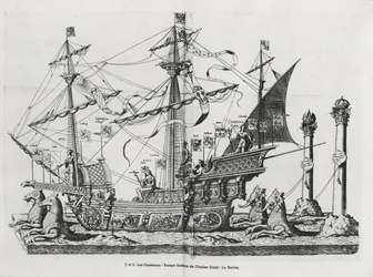 Triomfvaartuig bij de begrafenisstoet van keizer Karel V, 1559